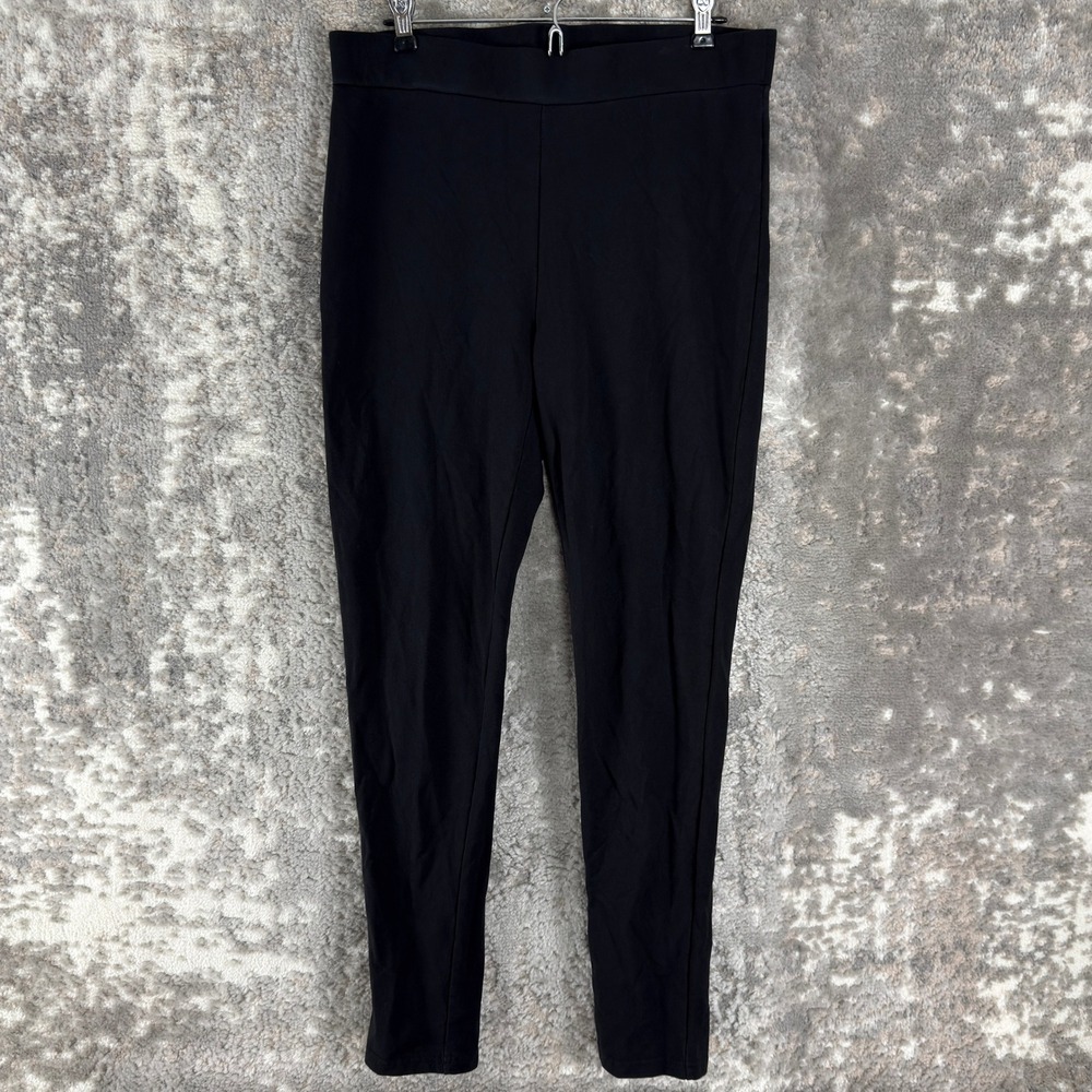 Tahari Size XL Stretch Pull On Skinny Legging Pants Black Full Length Women